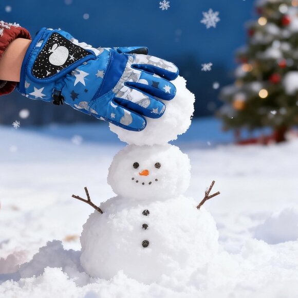 Kids Winter Water-Repellent Snow Ski Outdoor Sports Gloves - Age: 3-6 Years - Picture 6 of 9